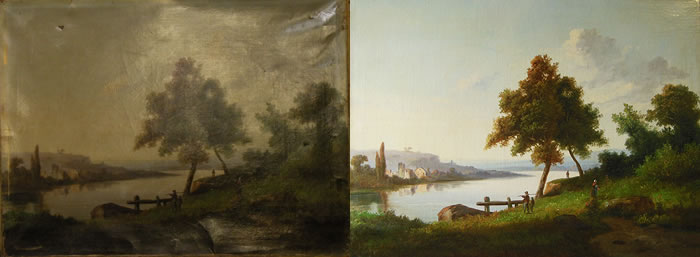 Restauration tableau ancien - Restauration huile sur toile du 19ème siècle