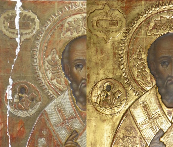 Restauration de tableau ancien - Restauration icone du 19ème siècle