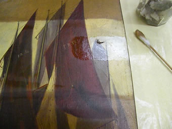 Example of stripping varnish