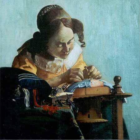 Reproduction of a painting : The lacemaker after Vermeer