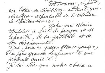 Letter from J-L de Montcassin