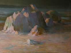 Vente tableau : rocher près d'Alger - vue sur la mer - 19e - 20e