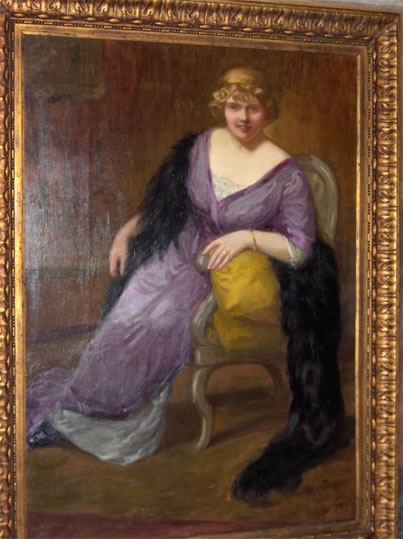Vente tableau Henriette Morel - Ecole lyonnaise - Portrait de femme - 1915