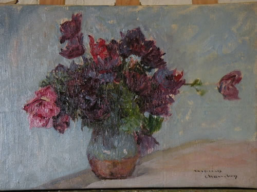 Old painting for sale : bouquet of flowers